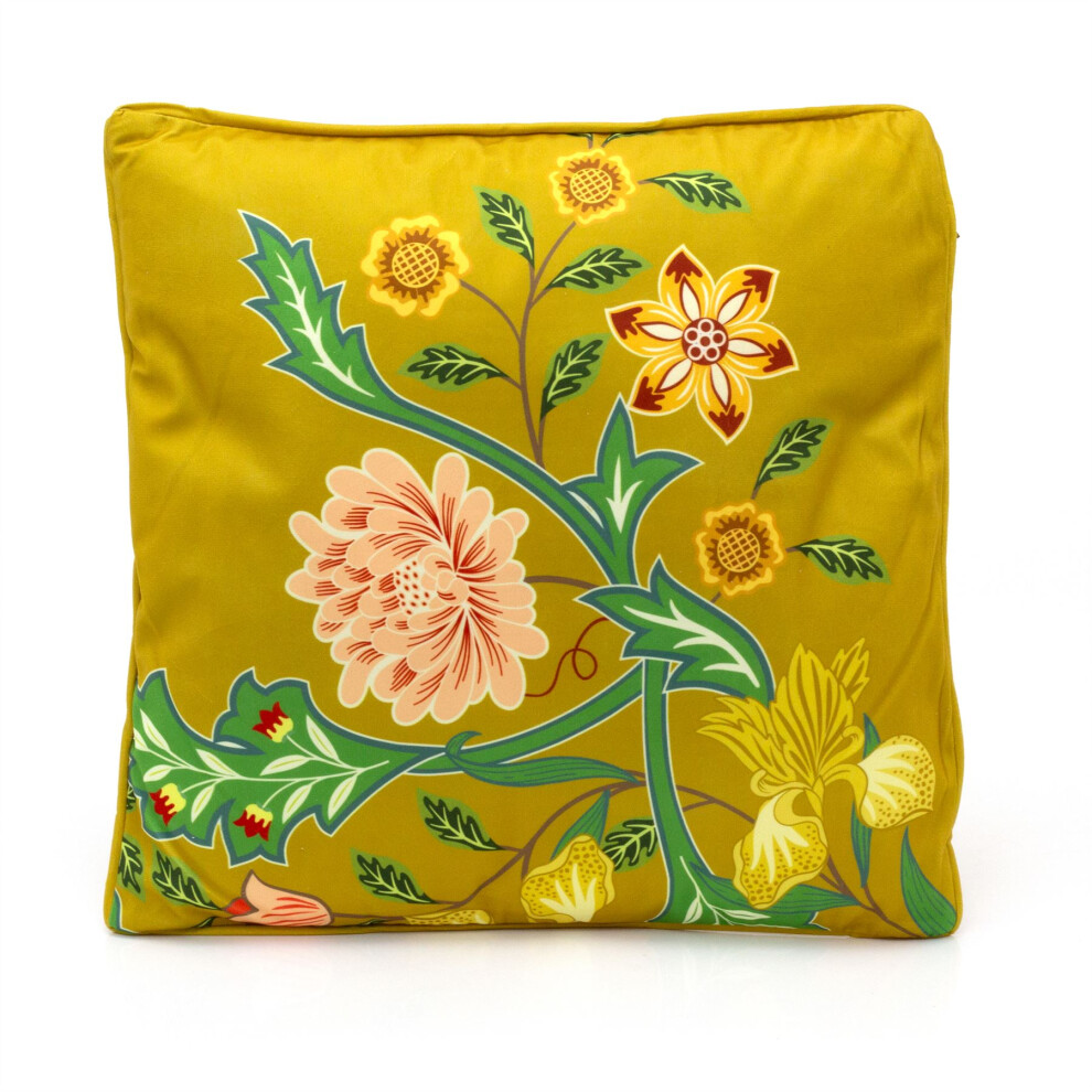Carousel Sussex Floral Fabric Scatter Cushion | Cushion For Sofa, Bed, Chairs 40Cm Yellow