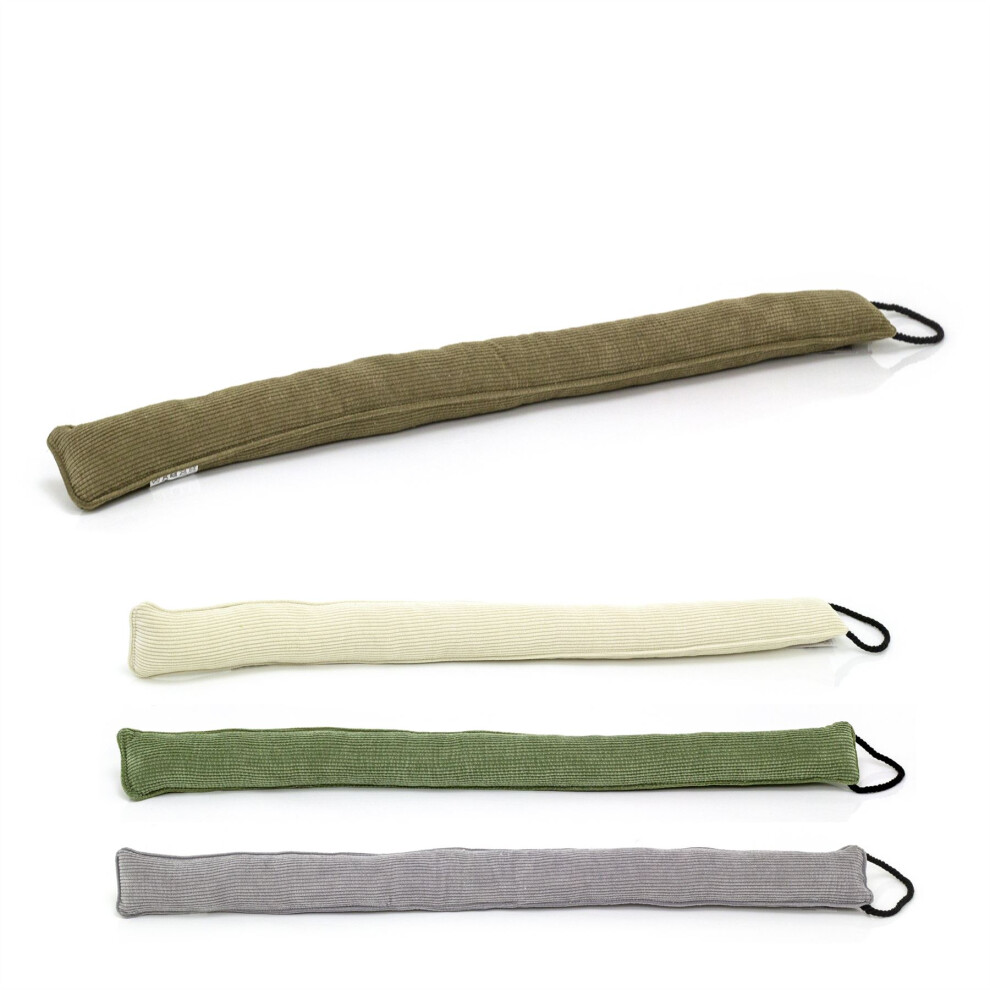 Carousel Ribbed Corduroy Draught Excluder | Fabric Draft Excluder Door Cushion - 93Cm