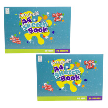 Pack of 2 Kids A4 Art & Craft Sketchbook 72 Sheets | White Paper Drawing Pad