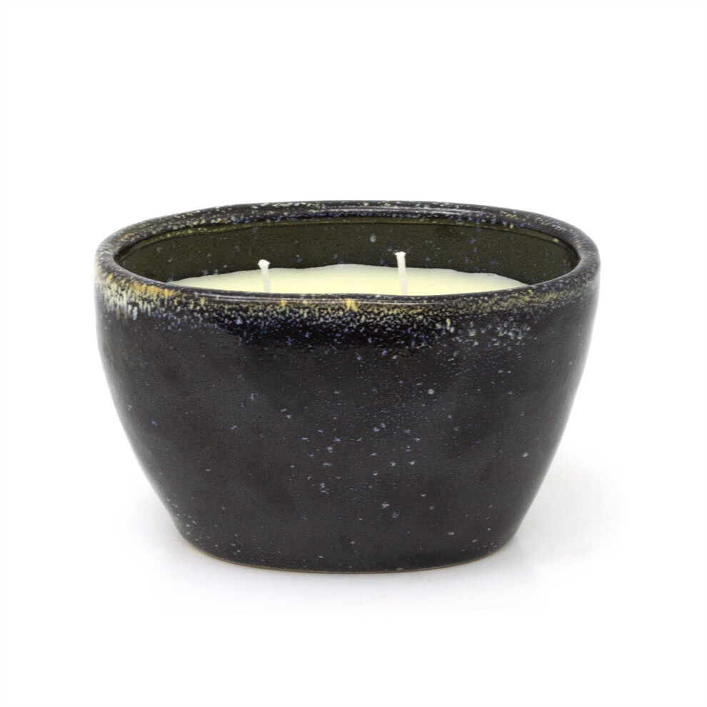 Carousel 2-Wick Scented Candle In Ceramic Jar | Vanilla Candle In Stoneware Holder - 15Cm
