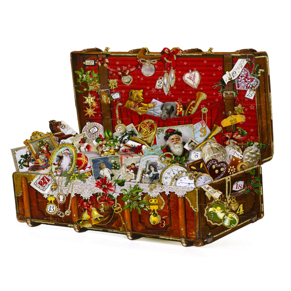 Carousel Vintage Suitcase Christmas Advent Calendar | Traditional Picture Advent Calendar