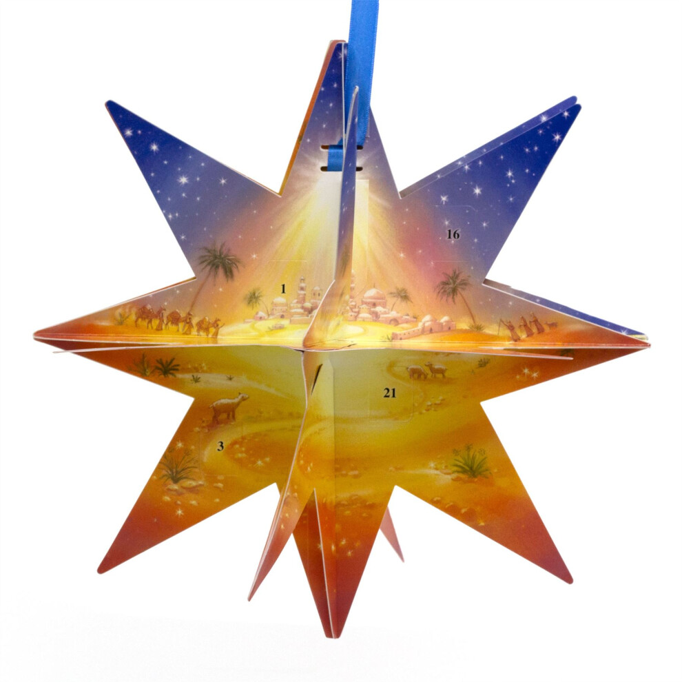 Carousel Pop-Up 3D Star Of Bethlehem Christmas Advent Calendar | Nativity Calendar - 29Cm