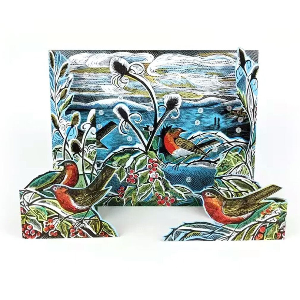 Carousel Midwinter Robins Pop-Up 3D Advent Calendar | Bird Christmas Calendar - 40X30cm