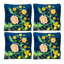 Pack of 4 Sussex Blue Floral Scatter Cushions | Filled Cushions for Sofa - 40cm