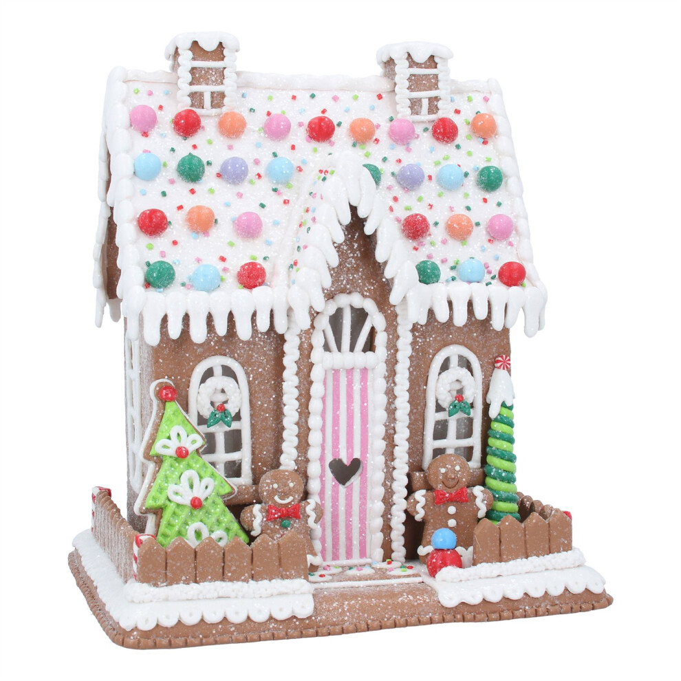 Carousel Up Gingerbread House | Led Christmas Ornament Candy House Decoration 29Cm Light