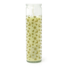 Cream Christmas Advent Pillar Candle in Glass Jar | Pillar Christmas Candle 21cm