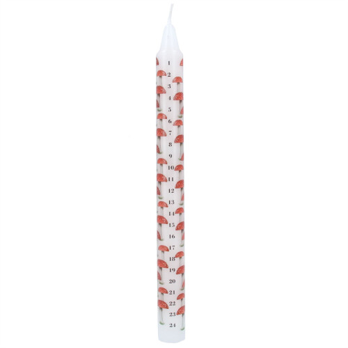Carousel Toadstool Christmas Advent Candle | Mushroom Advent Christmas Candle - 23cm