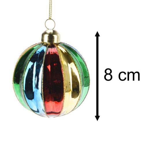 Carousel Multicoloured Rainbow Christmas Bauble | Christmas Tree Hanging Ornament - 8cm 2