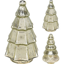 Gold Glass Christmas Tree | Freestanding Mottled Gold Tree Ornament - 20cm