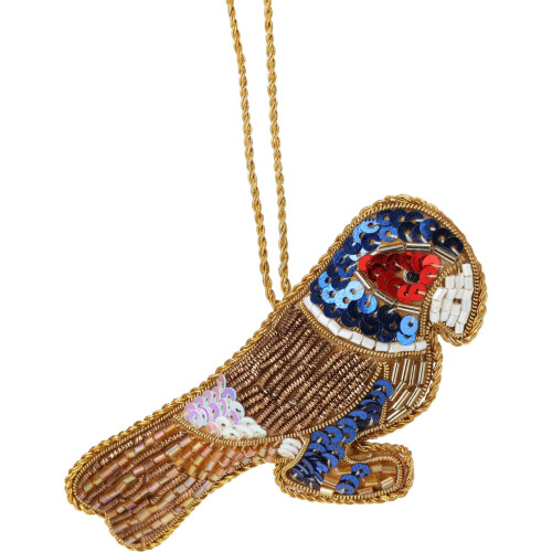 Carousel Christmas Tree Beaded Parrot Bauble | Christmas Tree Hanging Ornament - 10cm