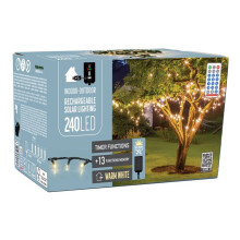 240 Warm White LED Outdoor Solar Fairy Lights 13 Modes, Timer & Remote Control