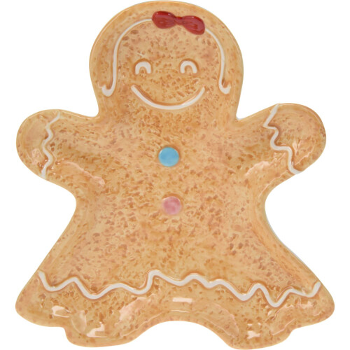 Carousel Medium Ceramic Gingerbread Cookie Snack Bowl | Festive Christmas Dish - 24cm 2