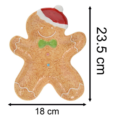 Carousel Medium Ceramic Gingerbread Cookie Snack Bowl | Festive Christmas Dish - 24cm 1