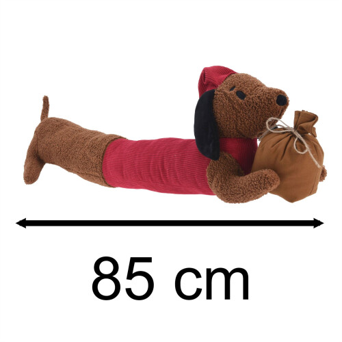 Carousel Christmas Dog Draught Excluder | Boucle Fabric Dog Draft Cushion for Doors 85cm 2