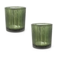 Pack of 2 Woodland Deer Christmas Tealight Holders | Glass Candle Holders - 8cm