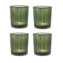 Pack of 4 Woodland Deer Christmas Tealight Holders | Glass Candle Holders - 8cm