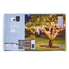 480 Warm White LED Outdoor Solar Fairy Lights 13 Modes, Timer & Remote Control