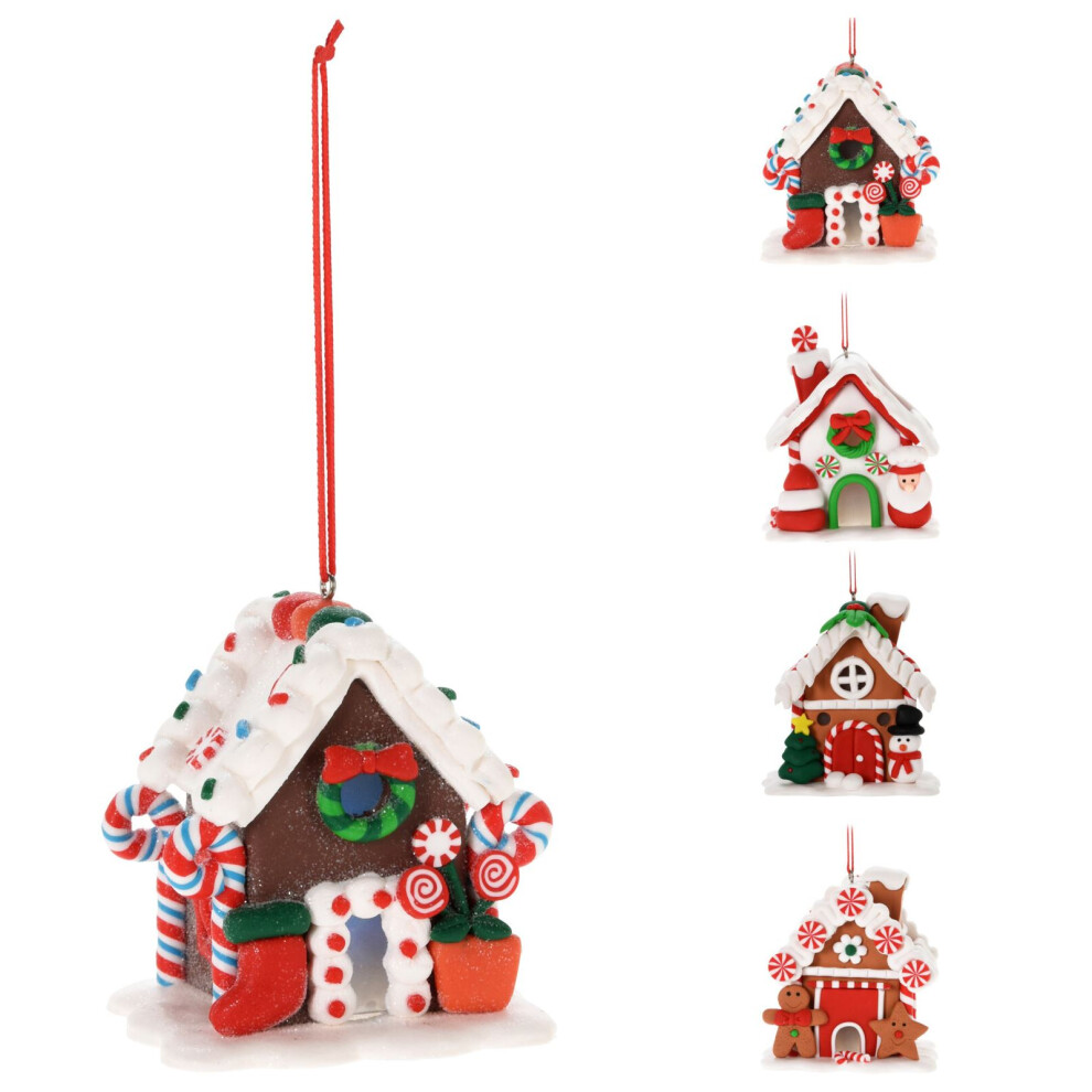 Carousel Led Gingerbread House Christmas Bauble | -Up House Tree Ornament - 7Cm Light