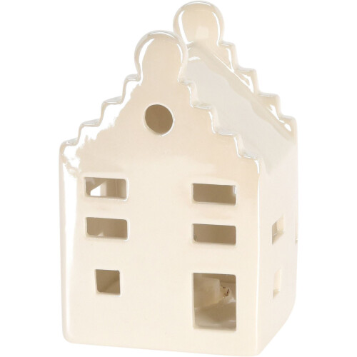Carousel 10cm White Ceramic LED Christmas House | Light-Up Ornament | Design Varies 2