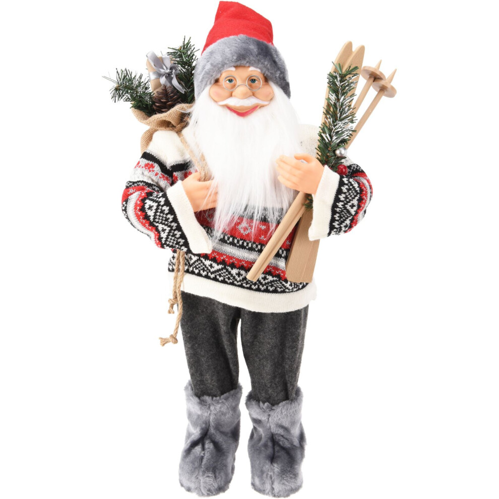 Carousel Large Nordic Santa Claus Figurine | Standing Father Christmas Ornament - 60Cm