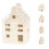 Carousel 10cm White Ceramic LED Christmas House | Light-Up Ornament | Design Varies 1