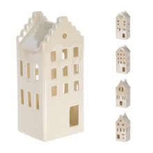 15cm White Ceramic LED Christmas House | Light-Up Ornament | Design Varies