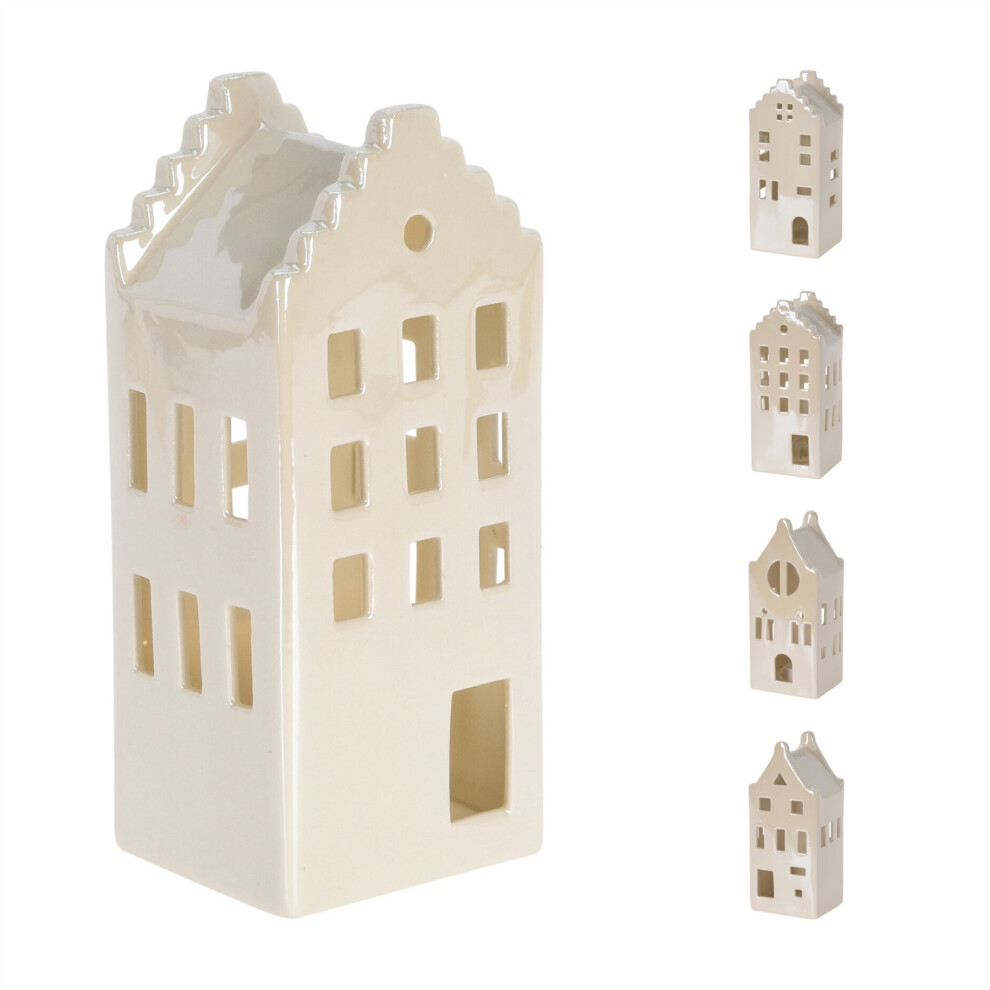 Carousel 15Cm Ceramic Led Christmas House | -Up Ornament | Design Varies White/Light