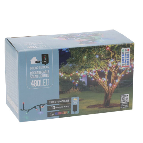 Carousel 480 Multi LED Outdoor Solar Fairy Lights with 13 Modes, Timer & Remote Control