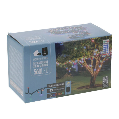 Carousel 560 Multi LED Outdoor Solar Fairy Lights with 13 Modes, Timer & Remote Control