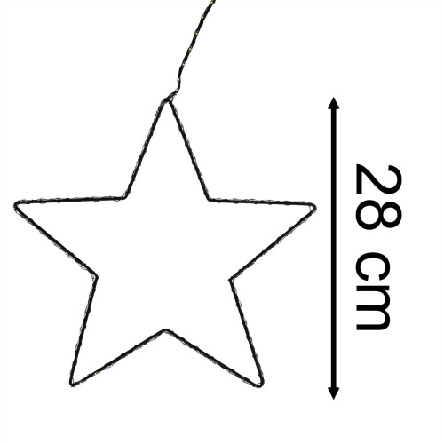Carousel Medium Silhouette LED Christmas Star | 77 LED Star Light Window Decoration 28cm 2