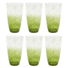 Pack of 6 Large Green Bubbles Plastic Tumbler | Outdoor Picnic Drinking Glass