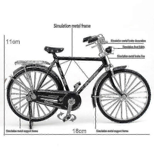 1:10 Alloy Classic Retro Bicycle Model Ornament - 1