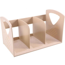 (Khaki) Magazine Desk Rack Practical Bookshelf Desktop Bookshelf Organizer Wooden Book Holder Bookshelf for Desk Bookshelf Portable