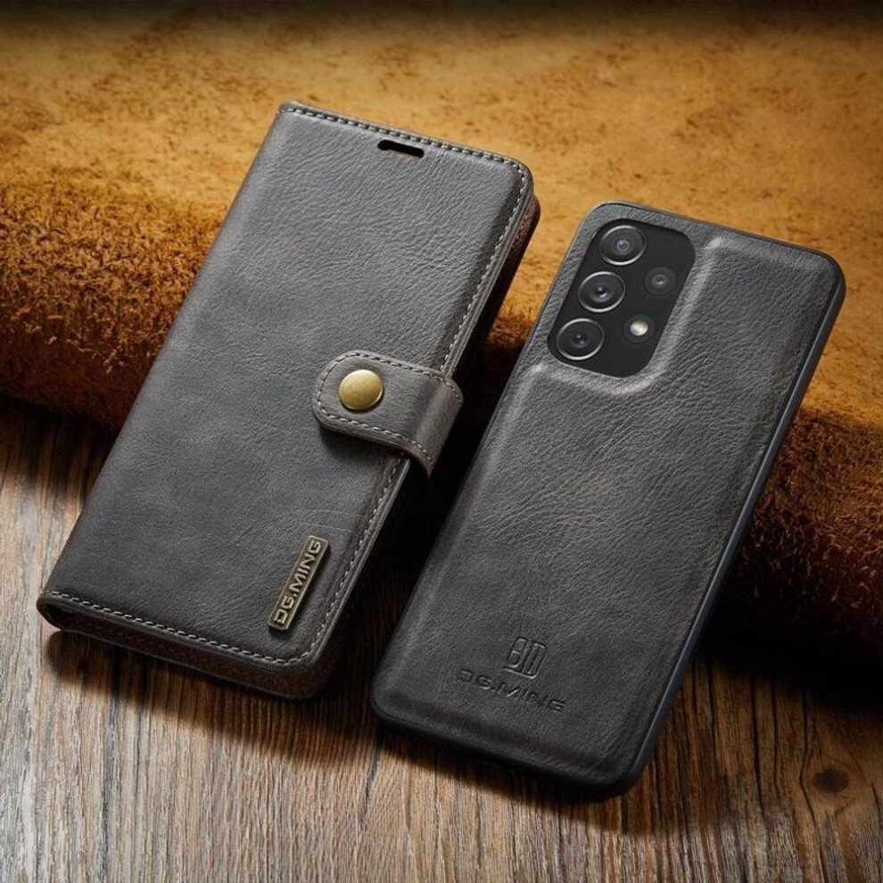 (, Iphone 11) Business Genuine Leather Wallet Case For Iphone 13 12 11 Card Holder Strong Magnetic Flip Cover For Samsung S22 S21 S20 S10 A33 A53 Grey 6902782622934