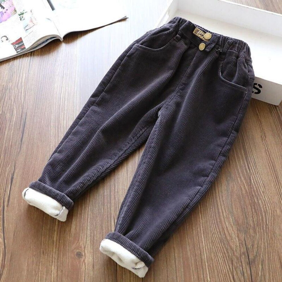 (black, 140) Harem Pants Corduroy Children Outfits Tracksuit Winter Cotton Trousers Kids Outwear Pants Boys Girls Casual Warm Loose Pants