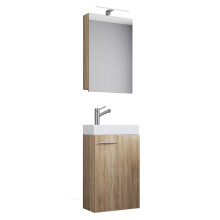 (Single Basin, Wood) 3-piece bathroom furniture set guest toilet guest bathroom washbasin washbasin small narrow Slito SC