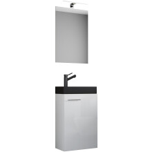 (Without Basin, Wood) 3-piece bathroom furniture set guest toilet guest bathroom washbasin washbasin small narrow Slito SP-BL