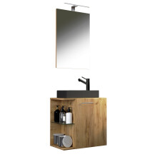 (Without Basin, Has Doors) 3-piece bathroom furniture set guest toilet guest bathroom washbasin washbasin small narrow Hausa SC BL