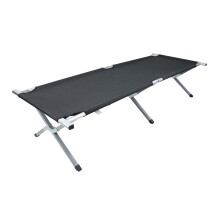 (Black) Camp bed camping bed aluminum garden lounger sun lounger deck chair foldable foldable length 210cm Tosali L