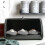 (Black) Metal Bread Box Bin Kitchen Storage Containers Roll Top Lid Kitchenware Storage 3