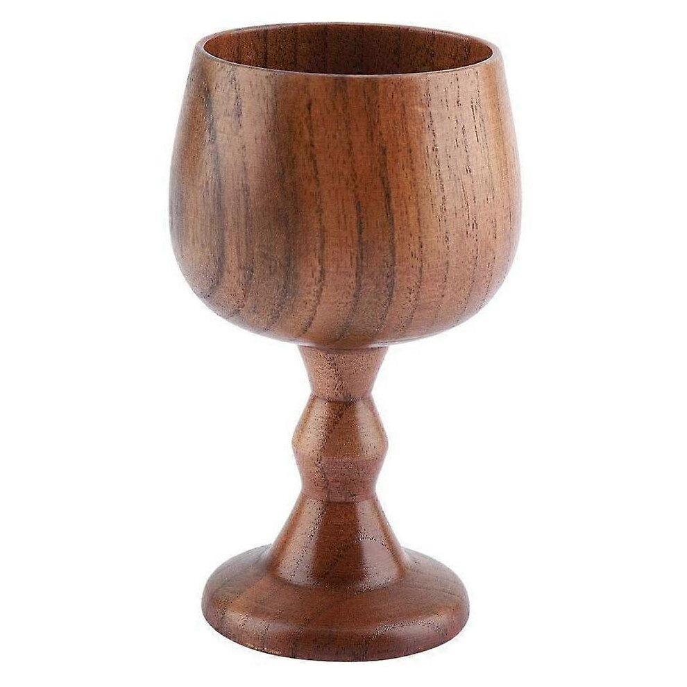 Wooden Beer Cup, 150ml Handmade Goblet Chalice Cup for Drinking Coffee Tea Milk Ice Cola (D-583-A)