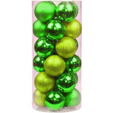 (green) Christmas Tree Ornament Baubles Tree Decorations, 24Pcs 6cm Christmas Balls (D-583-A)