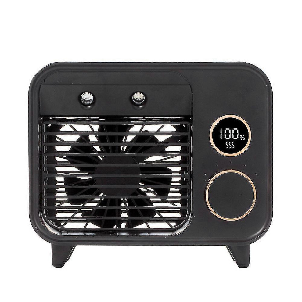 (Black) Portable Mini Desktop Air Cooler Spray Cooling Fan Humidifier (D-583-A) Black