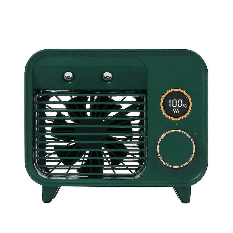 (Green) Portable Mini Desktop Air Cooler Spray Cooling Fan Humidifier (D-583-A) Green