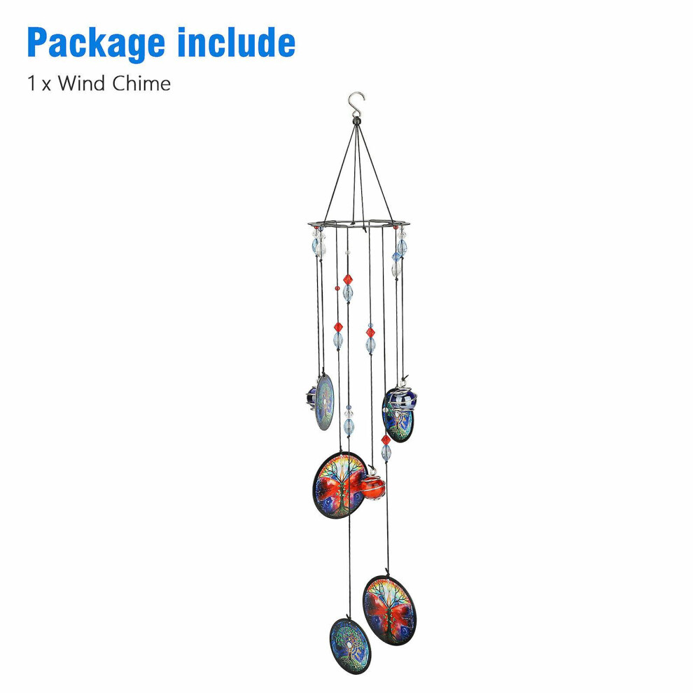 Tree of Life Solar Wind Chimes Crystal Hanging Decor Home Garden Yard Outdoor