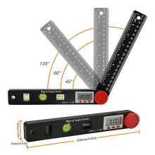 Digital Angle Finder Protractor 7 Inch Steel Measuring Ruler with LCD Display