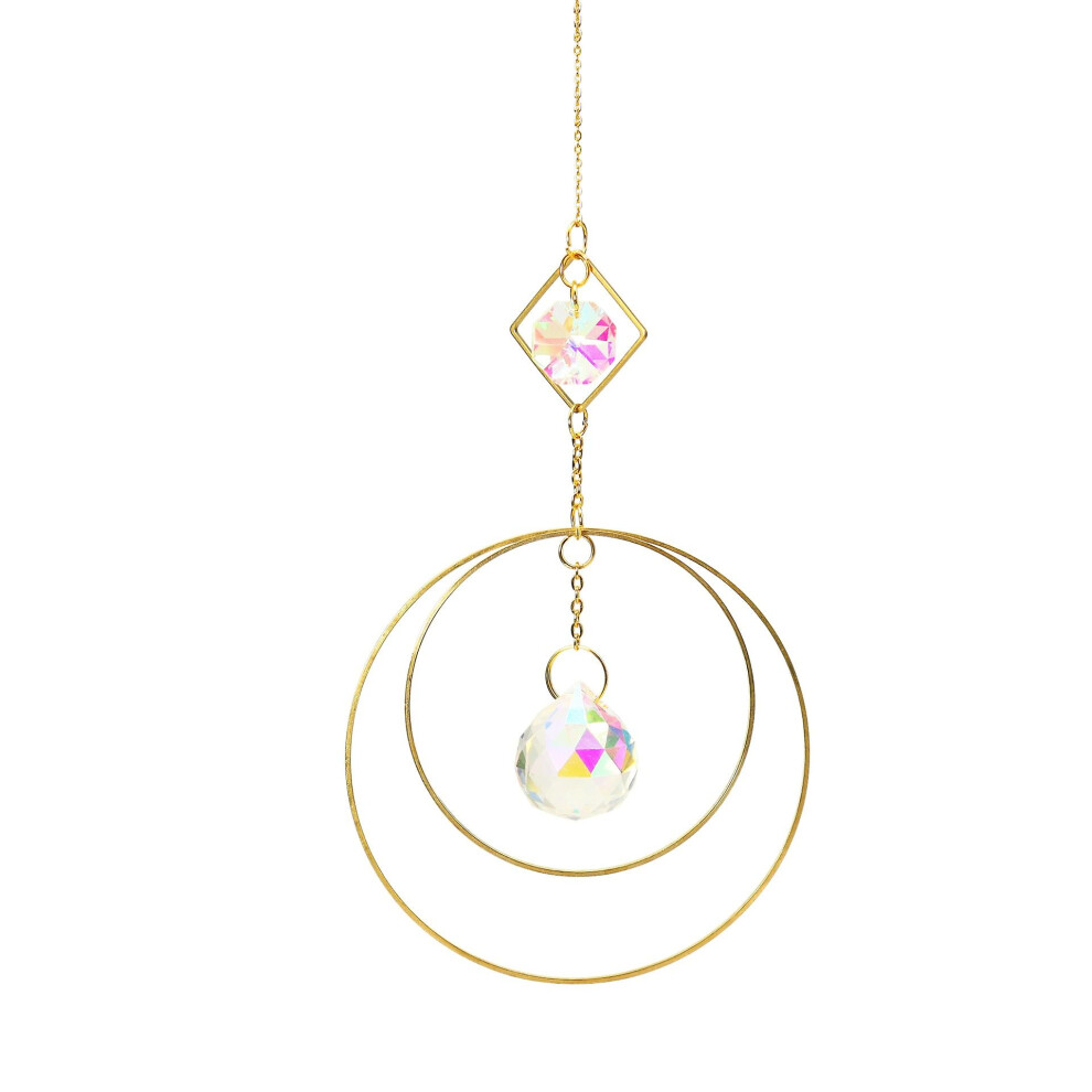 (5#25cm) Moon Sun Catcher Crystal Light Witchy Sun catcher Prism Rainbow Window Hanging