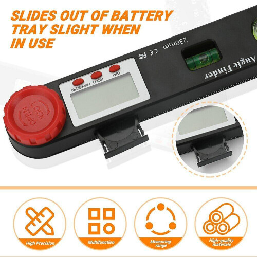 Digital Angle Finder Protractor 7 Inch Steel Measuring Ruler with LCD Display 1