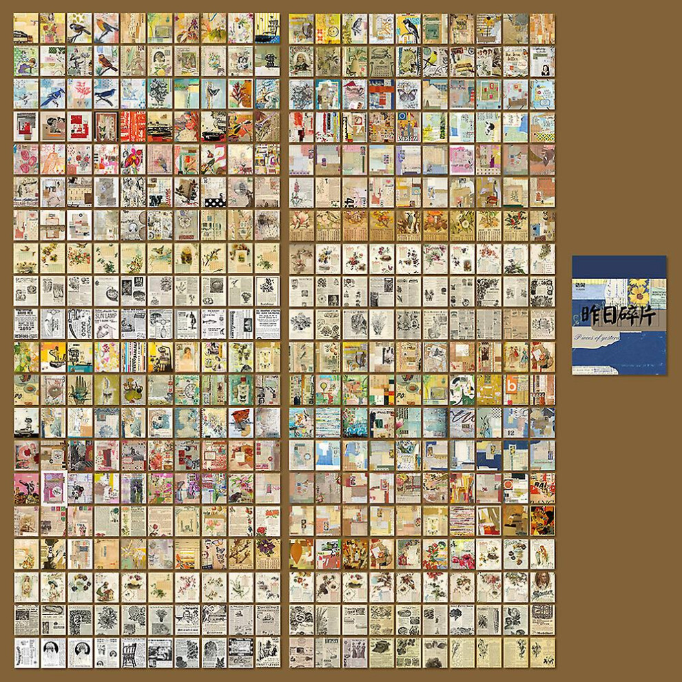 (#4) 400Pcs Vintage Paper Sticker Scrapbooking Journal Planner Album Stationery Craft