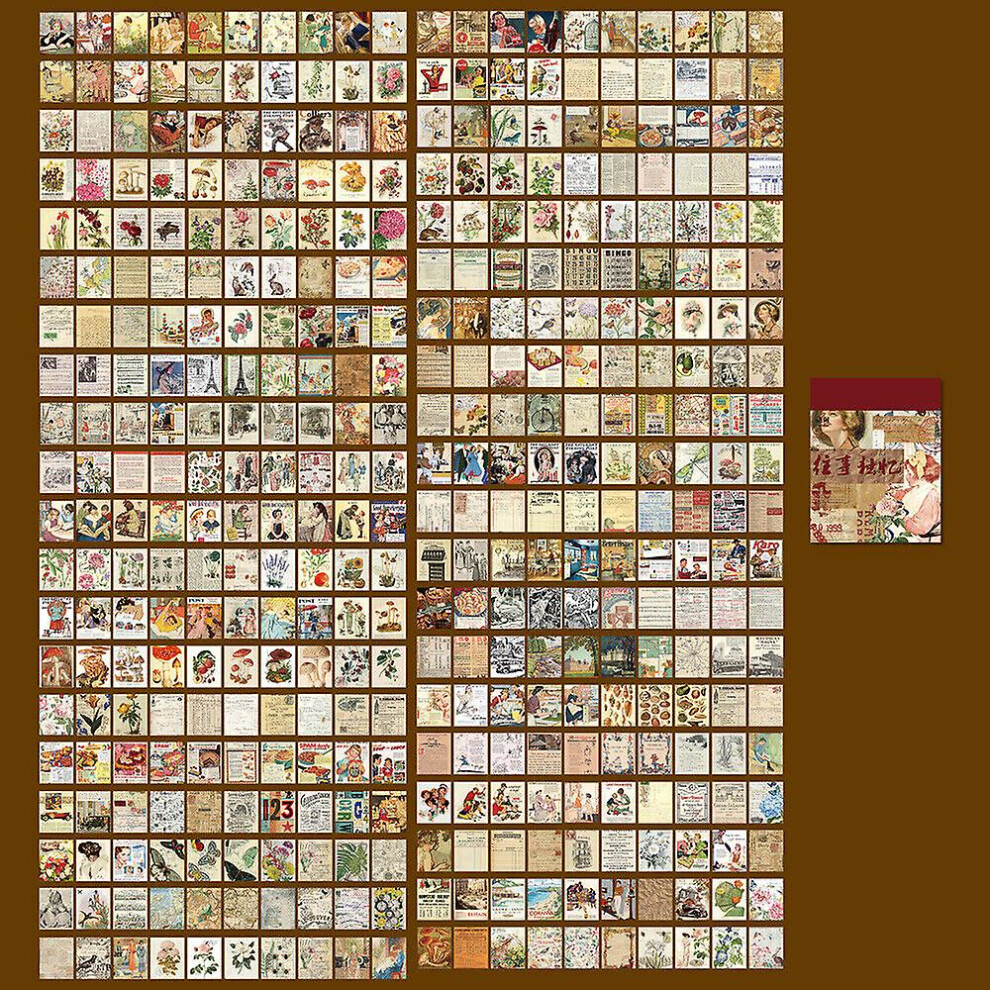 (#2) 400Pcs Vintage Paper Sticker Scrapbooking Journal Planner Album Stationery Craft